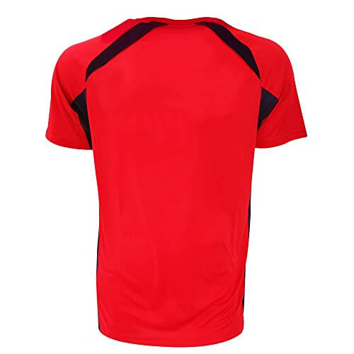 Arsenal FC Erkaklar Rasmiy Futbol Gerbi Panelli T-Shirt (Kichik) (Qizil/Qora) - 2