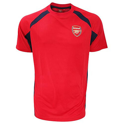 Arsenal FC Erkek Resmi Futbol Arması Panelli T-Shirt (Küçük) (Kırmızı/Siyah) - 1