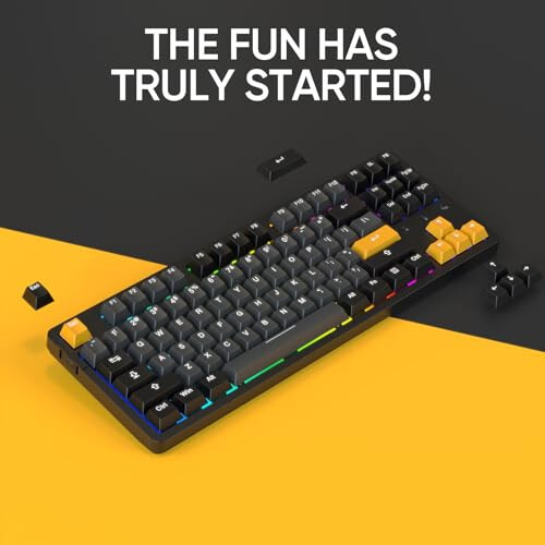 ARZOPA Wireless Mechanical Gaming Keyboard, 87 Keys RGB Backlit Gasket Mount PC Gaming Keyboard, Compact Hot-Swappable Mechanical Keyboard, Sound Absorbing Pads, Custom Switch-K87 - 5