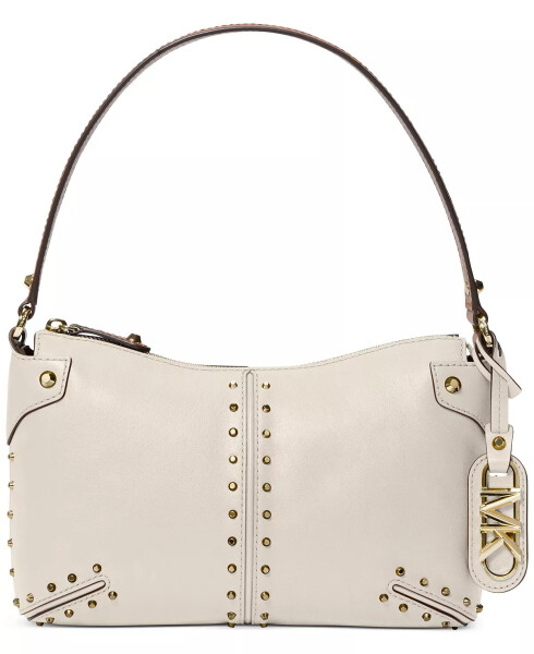 Astor Large Studded Leather Pouchette Light Cream - 1