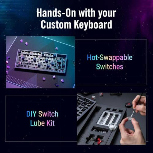 ASUS ROG Azoth 75 Wireless DIY Custom Gaming Keyboard, OLED Display, Gasket-Mount, Three-Layer Dampening, Hot-Swappable Pre-lubed ROG NX Snow Switches & Keyboard Stabilizers, PBT Keycaps, RGB - 7