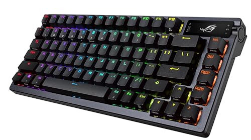 ASUS ROG Azoth 75 Wireless DIY Custom Gaming Keyboard, OLED Display, Gasket-Mount, Three-Layer Dampening, Hot-Swappable Pre-lubed ROG NX Snow Switches & Keyboard Stabilizers, PBT Keycaps, RGB - 1