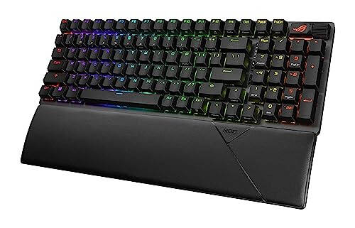 ASUS ROG Strix Scope II 96 Kablosuz Oyun Klavyesi, Üç Modlu Bağlantı, Ses Azaltıcı Köpük ve Anahtar Ses Azaltıcı Pedler, Sıcak Takılı Önceden Yağlanmış ROG NX Kar Anahtarları, PBT Tuş Kapakları, RGB-Siyah - 1