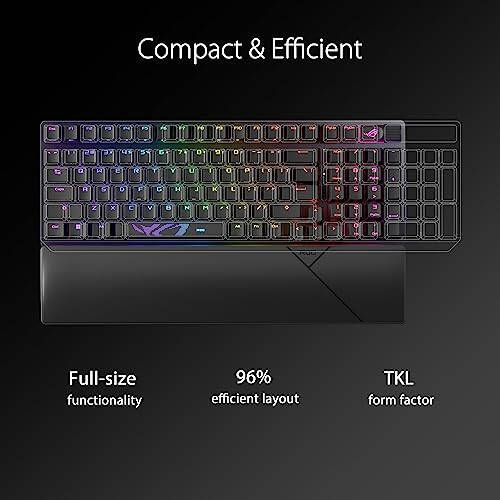 ASUS ROG Strix Scope II 96 Wireless Gaming Keyboard, Tri-Mode Connection, Dampening Foam & Switch-Dampening Pads, Hot-Swappable Pre-lubed ROG NX Snow Switches, PBT Keycaps, RGB-Black - 3