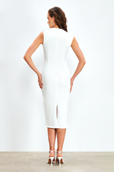 Asymmetric Midi Dress - ECRU - 12