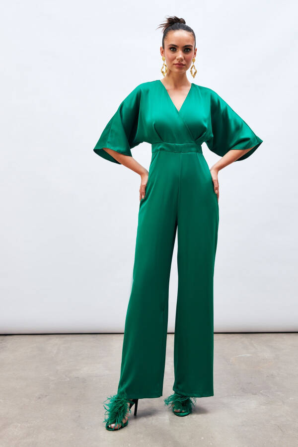 Asymmetrical Relaxed Jumpsuit - EMERALD - 1