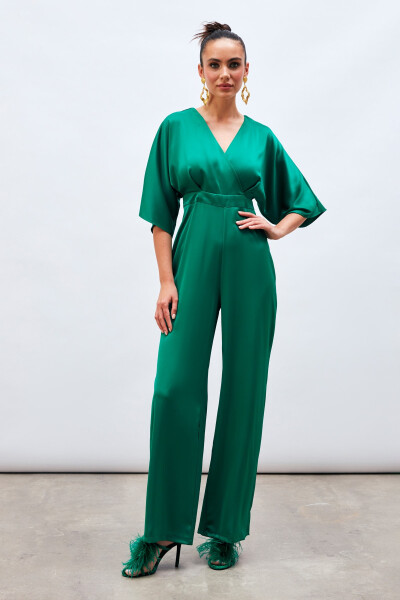 Asymmetrical Relaxed Jumpsuit - EMERALD - 3