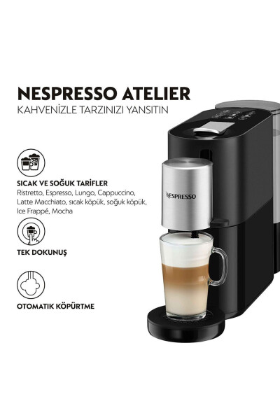 Atelier S85 Capsule Coffee Machine, Black - 2