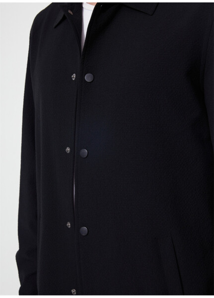 ATHENIO men's black summer jacket with long pockets. - 11