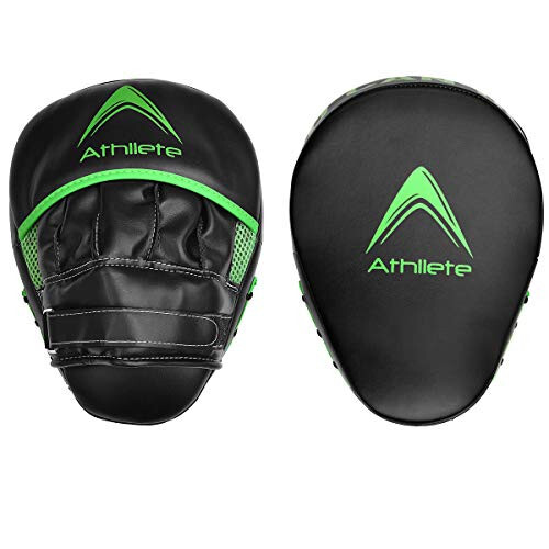 Athllete Durable Punching Mitts with Foam Padding - Comfortable and Easy to Clean Boxing Pads Mitts - Curved Design for Size and Fit - Ideal Boxing Mitts - 2