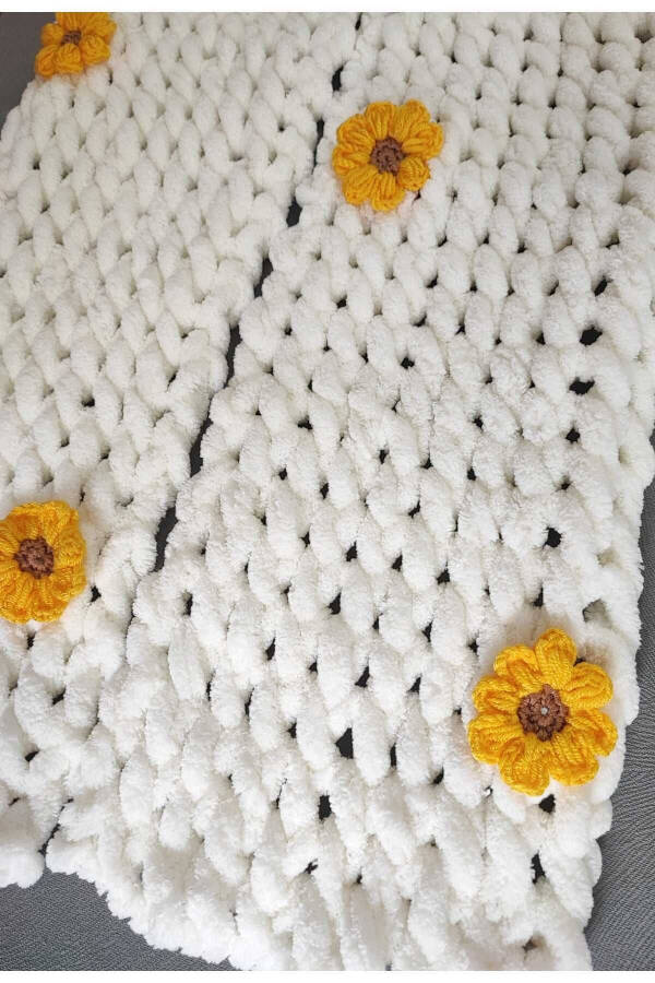 ATKI Puffy Hand Knitted 200 * 22 Cm LIGHT CREAM - Sunflower - 4