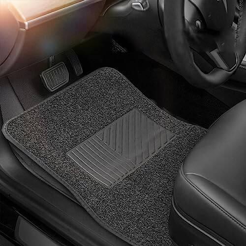 AUCELI Car Floor Mats, 4 Piece Carpet Mats for Front & Rear Floor, Waterproof Anti-Slip Car Carpet Protector Mat Fit All Weather, Universal Automotive Floor Mats for SUV, Truck, Sedan (Dark Gray) - 6