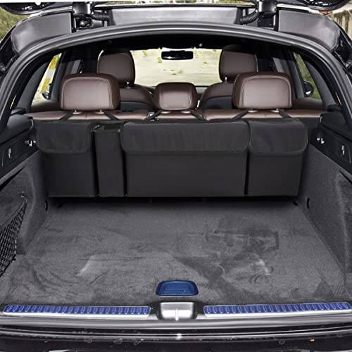 AUCELI Car Trunk Organizer, Backseat Hanging Large Storage with Adjustable Straps, Waterproof Collapsible Cargo Bag with 4 Pockets, Sturdy Space Saver Frees Trunk Floor for SUV, Truck, MPV - 6