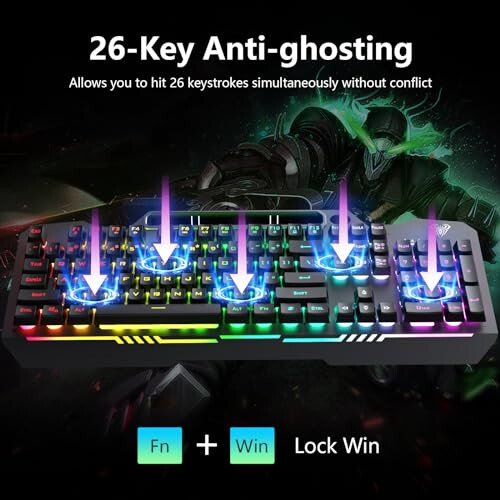 AULA Gaming Keyboard, T102 104 Keys Gaming Keyboard and Mouse Combo with RGB Backlit, All-Metal Panel, Anti-Ghosting, PC Gaming Keyboard and Mouse, USB Wired Keyboard Mouse for MAC Xbox PC Gamers - 4