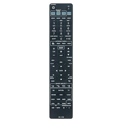 AULCMEET RC-1156 New Replacement Universal Remote Control fit for DENON Audio Video AV A/V Receiver AVR-3312CI DHT-1312BA DN-500AV AVR-1712 AVR-1912 AVR-2112CI AVR-2312CI - 1