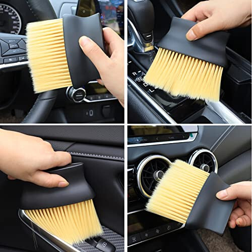 Auto Interior Dust Brush, Car Cleaning Brushes Duster, Soft Bristles Detailing Brush Dusting Tool for Automotive Dashboard Interior, Exterior, Skylight, Leather Yellow - 6