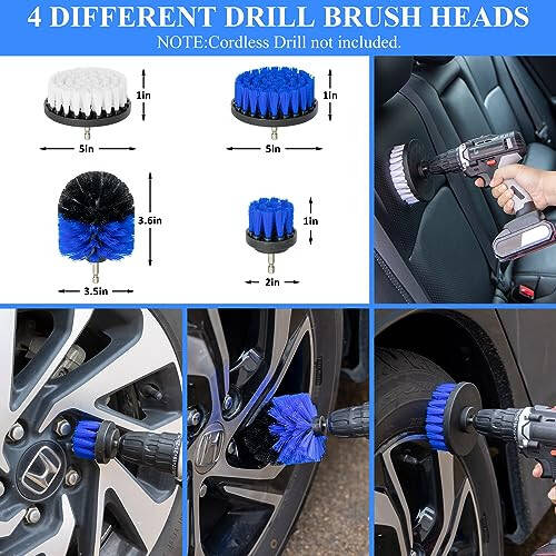 AUTODECO 31Pcs Car Detailing Brush Set, Car Detailing Kit, Auto Detailing Drill Brush Set, Car Detailing Brushes, Car Wash Cleaning Tools Kit for Interior, Exterior, Wheels, Blue - 2