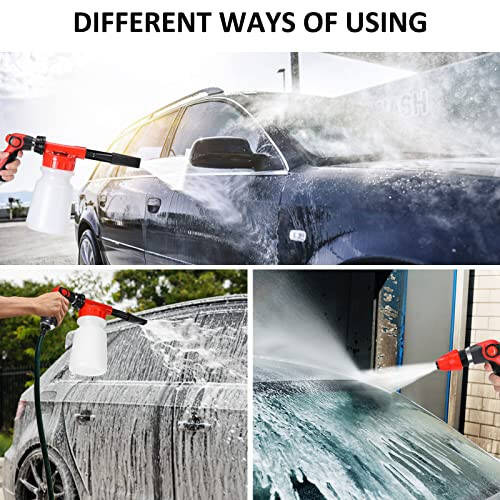 AUTODECO 33Pcs Car Wash Detailing Kit Cleaning Kits with Foam Gun Sprayer Brush Large Wash Mitt Towels Complete Interior Exterior Car Washing Supply Set Blue - 3