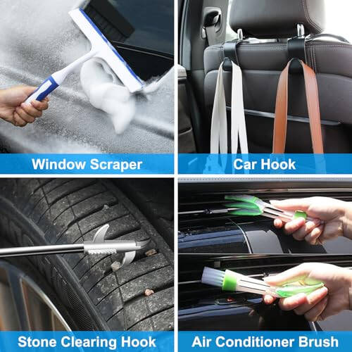 AUTODECO 40Pcs Car Wash Detailing Kit Cleaning Kits with Foam Gun Sprayer High Power Handheld Vacuum Drill Brush Large Wash Mitt Towels Complete Interior Exterior Car Washing Supply Set Black - 9