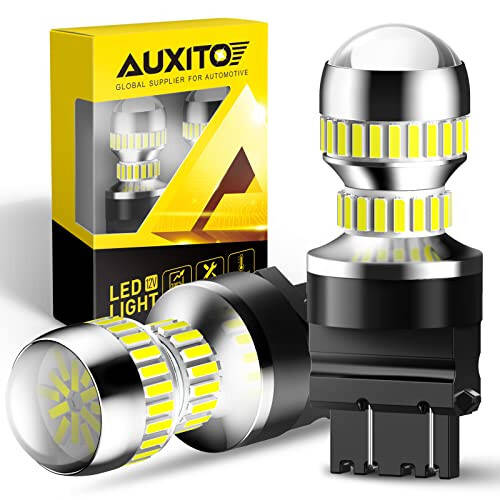 AUXITO 3157 LED Bulb White, Super Bright 3156 3056 3057 4157 3047 4057 3457 4114 LED Bulb for Backup Reverse Tail Brake DRL Signal Parking Lights, Pack of 2 - 1