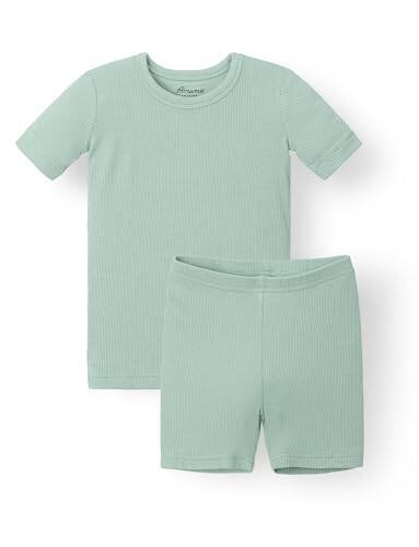 AVAUMA Baby Boys Girls Short Pajama Set Kids Toddler Snug fit Ribbed Sleepwear pjs for Daily Life Style (10 Years/Mint) - 31