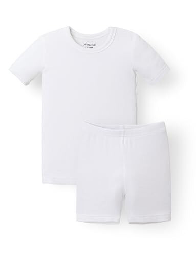 AVAUMA Newborn Baby Little Boys Girls Snug-Fit Pajamas Summer Short Sets Pjs Kids Clothes (S/White) - 31