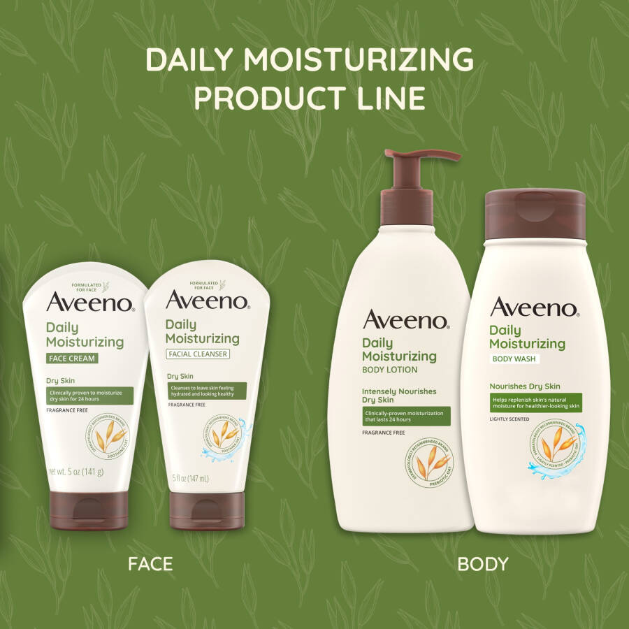 Aveeno Daily Moisturizing Face Cream for Dry Skin, Prebiotic Oat, 5 oz - 15