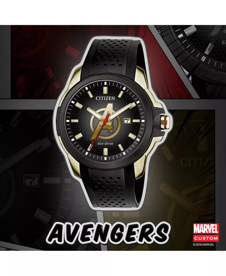 Avengers Siyah Kayışlı Saat 45mm Siyah - 6