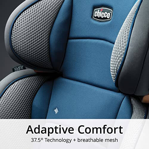 Автокресло-бустер Chicco KidFit Adapt Plus 2-в-1 с регулируемым положением ремня, без спинки и с высокой спинкой, для детей от 4 лет и весом от 40 до 100 фунтов | Уголь/Черный - 2