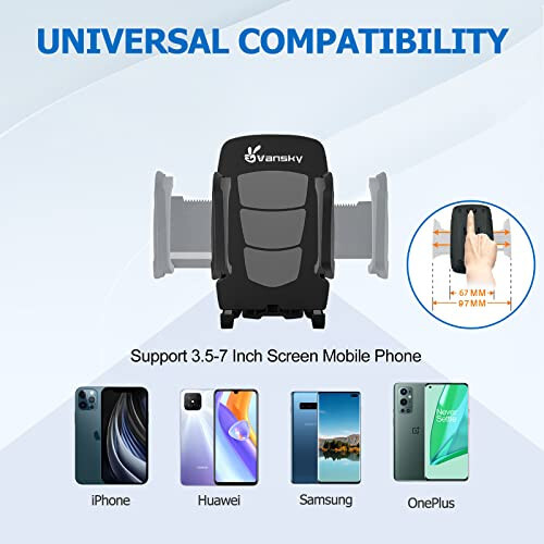 Avtomobil Telefon Tutqichi, Vansky 3-in-1 Telefon Tutqichi Havolantirish Panellari Dashboard Tutqichi Oldingi oynasi iPhone Xs Max R X 8 Plus 7 6S Samsung Galaxy S9 S8 Edge S7 S6 LG Sony va boshqalar uchun - 4