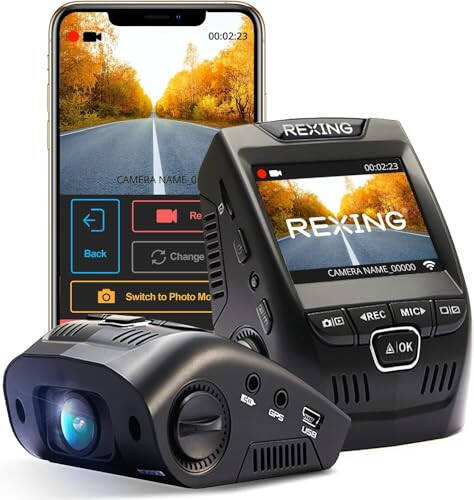 Автомобильный видеорегистратор RexingUSA V1-4K Ultra HD GPS с Wi-Fi 2,4” ЖК-экраном | 170° широкоугольная камера с G-сенсором | WDR | Циклическая запись | Суперконденсатор | Мобильное приложение | Поддержка 256 ГБ - 5