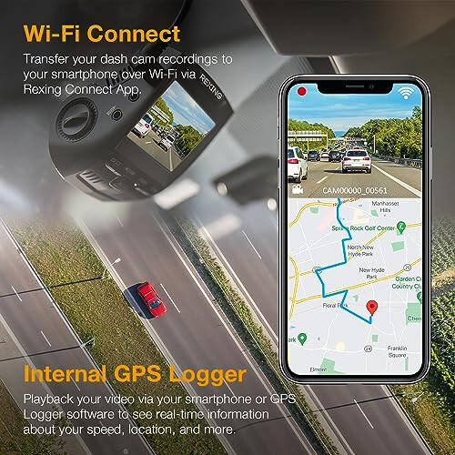 Автомобильный видеорегистратор RexingUSA V1-4K Ultra HD GPS с Wi-Fi 2,4” ЖК-экраном | 170° широкоугольная камера с G-сенсором | WDR | Циклическая запись | Суперконденсатор | Мобильное приложение | Поддержка 256 ГБ - 7