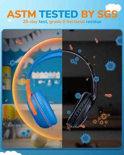 Awatrue Çocuk Kulaklıkları Kablolu Bebek Kulaklıkları Mikrofonlu, Kulak Üstü Kulaklıklar, 85/94dB Ses Sınırlayıcı, 3.5mm Jack, Katlanabilir Kulak Üstü Tasarım - Öğrenme ve Eğlence İçin Güvenli ve Rahat - 3