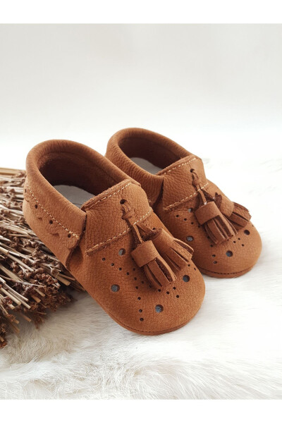 Axel Leather Baby Moccasins Taba Nubuck - 3