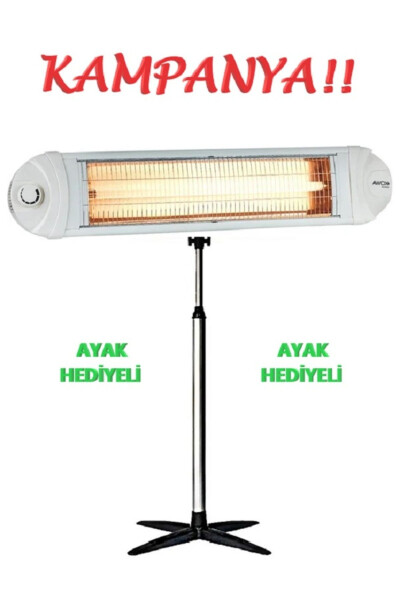 Ayaklı Soba- Ecotec 2500w Kızılötesi Isıtıcı-beyaz - 5