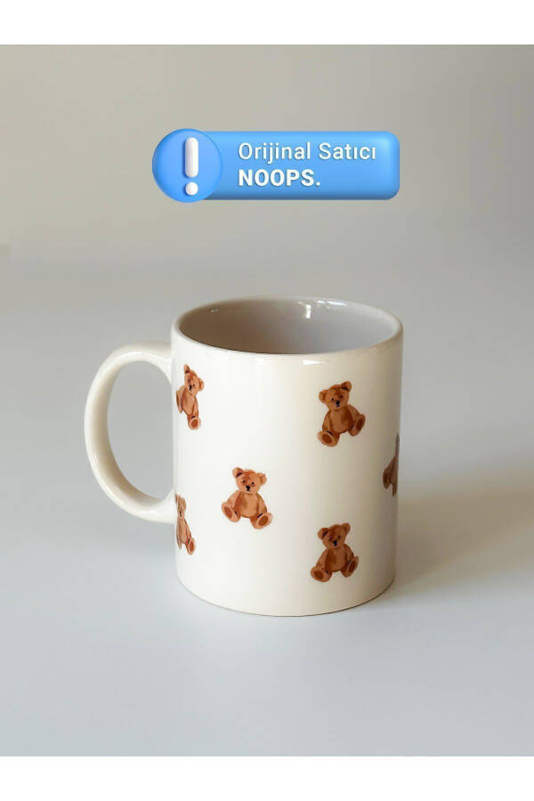 Aychig'i Teddy Bear bosilgan Kupa stakan Seramika Qahva Mug - 4