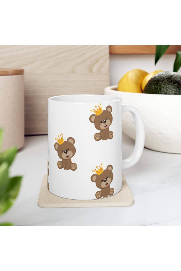 Aychiq Teddy Bear Bosilgan Kupa Bardak Seramik Qahva Mug - 5