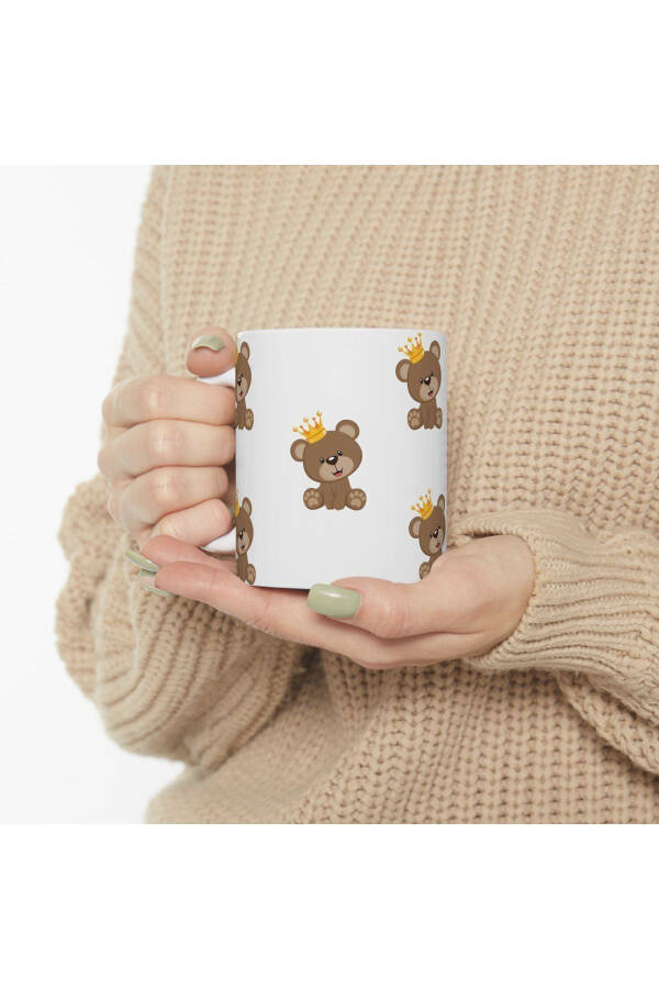 Aychiq Teddy Bear Bosilgan Kupa Bardak Seramik Qahva Mug - 6