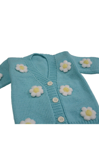 Aykır-ı Bebe Hand-Knit Daisy Embroidered Baby Cardigan - 2