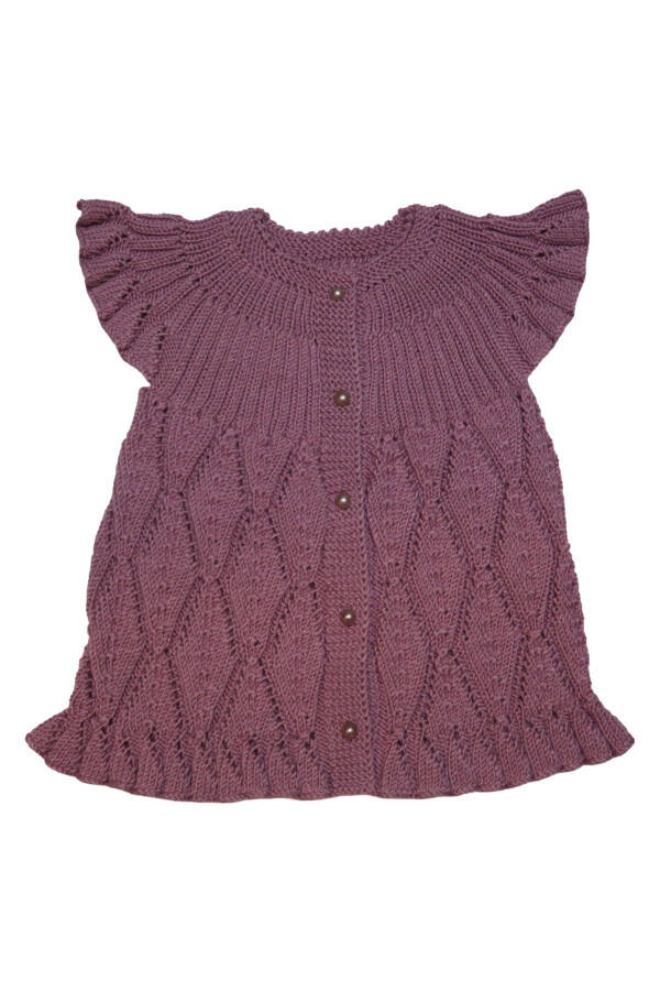 Aykırı Bebe Hand-Knitted Quince Leaf Motif Baby Vest - 2