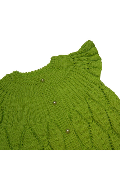 Aykırı Bebe Hand-Knitted Quince Leaf Patterned Baby Vest - 4