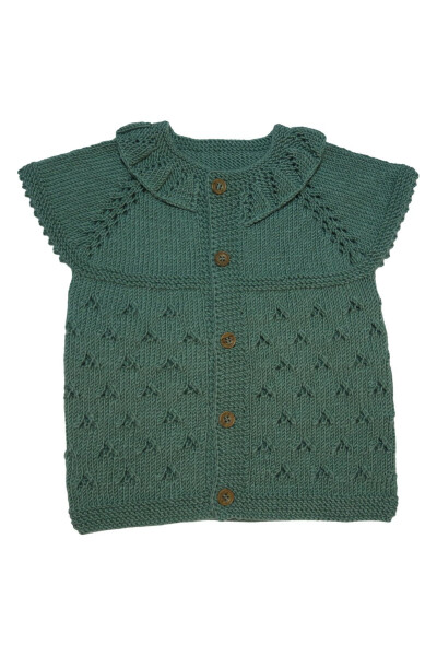 Aykırı-ı Bebe Hand-Knit Moss Green Baby Vest - 1