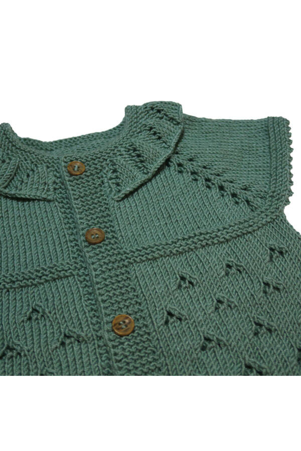 Aykırı-ı Bebe Hand-Knit Moss Green Baby Vest - 2