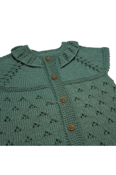 Aykırı-ı Bebe Hand-Knit Moss Green Baby Vest - 3