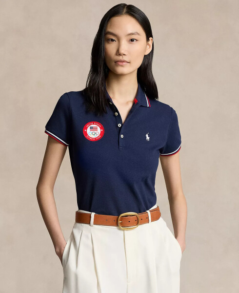 Ayollar jamoasi AQSh Mesh Polo ko'ylagi Navy - 1