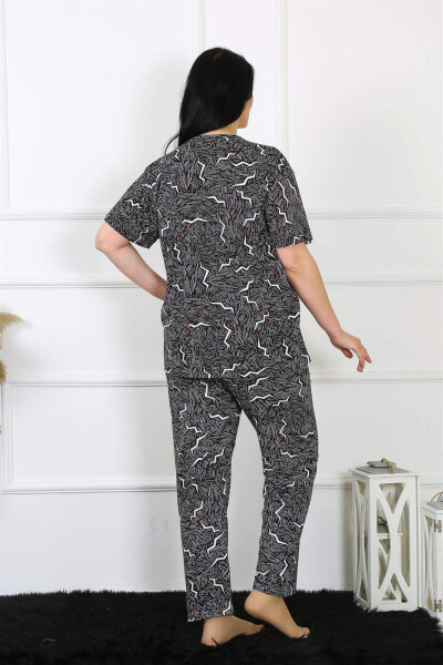 Ayollar uchun 5XL-6XL-7XL-8XL katta hajmdagi qisqa yengli pijama to'plami 75011 - 10