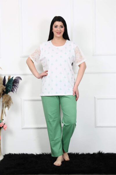 Ayollar uchun 5XL-6XL-7XL-8XL katta o'lchamli qisqa yengli pijama to'plami 75001 - 1