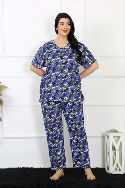 Ayollar uchun 5XL-6XL-7XL-8XL kattalikdagi qisqa yengli pijama to'plami 75010 - 2