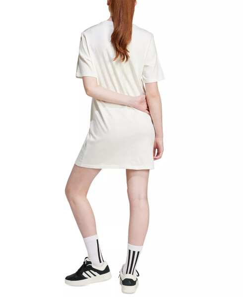 Ayollar uchun Active Essentials 3-Stripes yakkalangan jersey boyfriend tee libos, o'rta kulrang aralashma/oq - 6