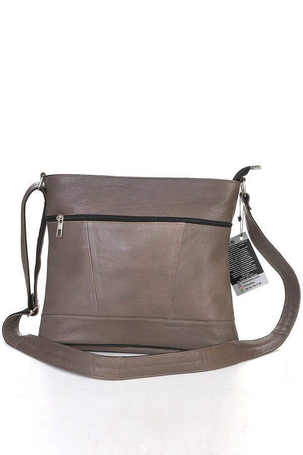 Ayollar uchun jigarrang haqiqiy charmli crossbody xalta - 3